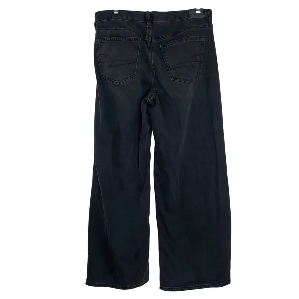American Eagle Low Rise Skater Black Denim Jeans size 10 Short - Picture 6 of 15